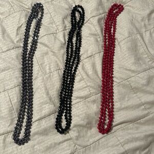 Long beaded necklaces
